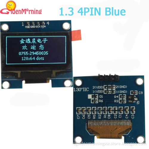 1.3-inch OLED Display Module with 128x64 Pixels Resolution, Blue Color